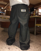 Patched Denim Straight Pants