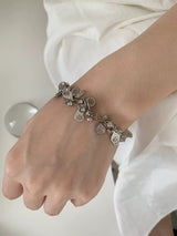 silver spiral@water drop bracelet