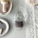 [soft keyring] シルバーキャット (グレー)