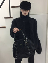 Puff Over Boucle Cardigan