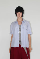 STRIPE CROP HALF SHIRT