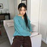 Cuang feminine fit alpaca raglan knit cardigan