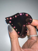 Stone heart hair-clip (black)