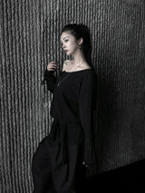 chic loose belted strap knit (3color)