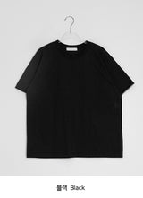 [unisex] スズナ ベーシック カラーマッチング ロールアップショートスリーブTシャツ