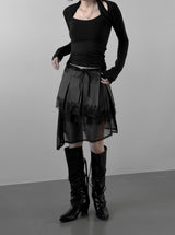 Labelly Pleated Wrap Skirt Lace