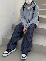 Space String ballon denim wide pants 2color
