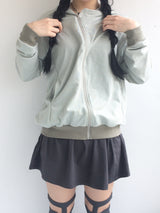 Unbalanced Pinstrip Hooded Zip-Up
