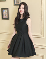[LADY LINE] オフィーリアリボンポイントスリーブレスショートバルーンドレス ブラック