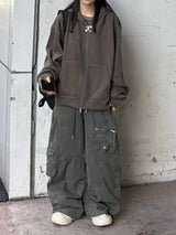 cation zipper wide pants