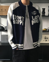 RM Nine lettering color combination knit zip-up (3C)