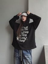ディングワッフルボクシーフード長袖Tシャツ