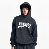 Star Embossed Hoodie Charcoal