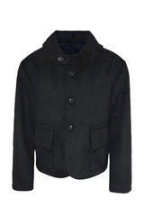 Relaxed Hooded Wool Jacket