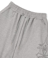 Stud Needle Walk Bermuda Sweat Pants - Gray