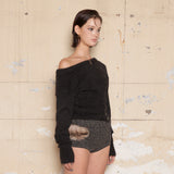 フルッフィーコルセットワンショルダーニット [Black]