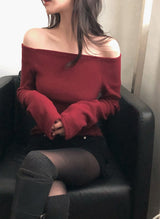 Romantic Warm Off Shoulder Raglan T-Shirt (4color)