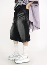 (UNISEX)ミッドナイトブラックバミューダショーツ