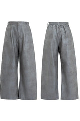 Waxed Biker Relaxed Leather Pants
