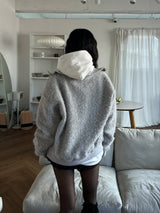 [UNISEX] オーバーフィットソフトヘアハイネック長袖カーディガン (3 colors)