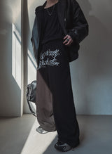 Zenith embroidered brushed wide pants
