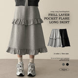 Posey banding layer frill long skirt