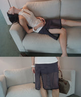 Printed Lace Midi Skirt_Charcoal
