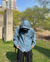 リンフフードデニムシャツ