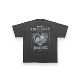 "TRUE LOVE" プリント S/S ウォッシュドTシャツ