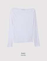 RS Boat Neck Slim Rib Long Sleeve T-shirt (4color)