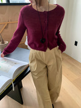 [MADE] [Planning] Slits Stripe Round Cardigan