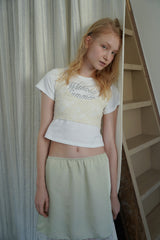 Petal satin skirt_mint