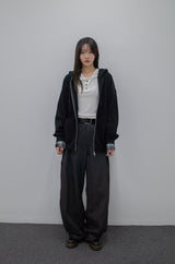 シンボルロゴストライプデニムパンツ ブラック