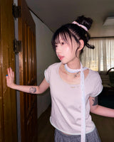 (2color) Rolling Flower Chiffon Scarf