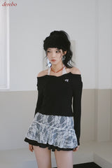 Halterneck Lace Layered Two-Piece Knitwear