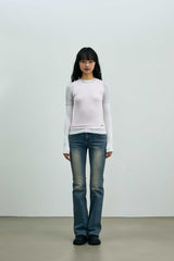 COMET LAYERED SLEEVE TOP / PINK