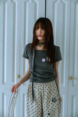 チョーカーバッジTシャツ(グレー)