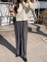 [SHOPPERMADE] サイドバックルツーピンタックスラックス (4color)