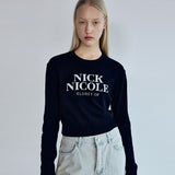 カシミヤ二コルロゴクロップジャクアード二ット