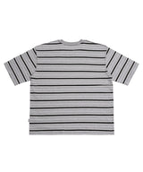 Border Overlock Stripe T-Shirt_Gray