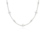 25FW★ Essence Silver (W) Moissanite Flower Station Necklace S
