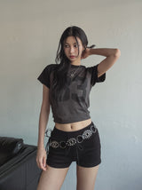 メモリーラグランセミクロップTシャツ
