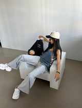 Patch Colored Denim Overall Overalls