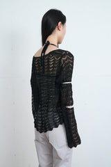 Wave Lace Pattern Knit (Black)