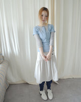 SLOW BUTTON FLARE MIDI SKIRT