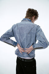 DESTROYED DART TRUCKER JACKET (BLUE)