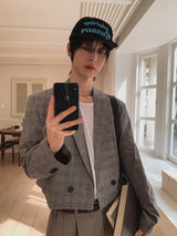 Grove Check Cutting Crop Blazer
