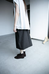 strap shirring cotton midi skirt(2colors)