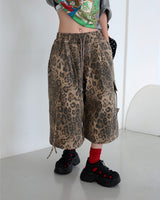 [UNISEX] レオパードカーゴバミューダパンツ
