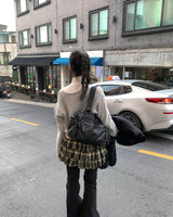 チェックキャンキャンスカートパンツ